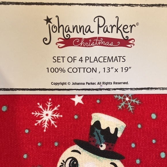 NEW Johanna Parker SNOWMAN PLACEMATS AND KITCHEN TOWELS - Picture 4 of 8